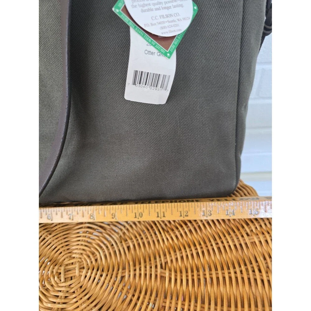 NWT FILSON RUGGED TWILL TOTE BAG WITH ZIPPER MADE IN USA OTTER GREEN